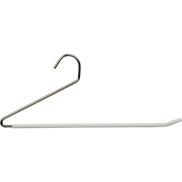 Box of 100 The Great American Hanger Company Metal Non-Slip Vinyl Coated Top Hanger White Finish with Chrome Hardware 